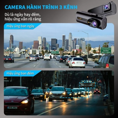 Camera hành trình ô tô Unisen F5 3 camera 1.440P HD vòng lặp tự động 1.299.000₫