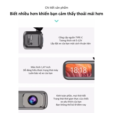 Camera hành trình ô tô WiFi 2K Q6 IPS ghi vòng lặp tự động, giám sát đỗ xe 24h - Giá 530.000₫