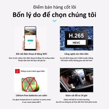 Camera hành trình ô tô WiFi 2K Q6 IPS ghi vòng lặp tự động, giám sát đỗ xe 24h - Giá 530.000₫