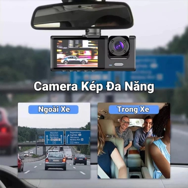 Camera Hành Trình Ô Tô Wifi GPS Đo Tốc Độ 3 Camera Quay Trước, Trong, Sau - Giá Ưu Đãi 360.000đ