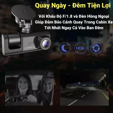 Camera Hành Trình Ô Tô Wifi GPS Đo Tốc Độ 3 Camera Quay Trước, Trong, Sau - Giá Ưu Đãi 360.000đ