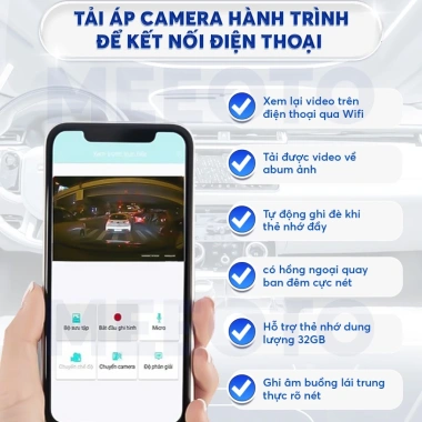 Camera hành trình ô tô Wifi Meeoto - Kết nối Android Ghi hình 1.080p Giá 799.000 VND
