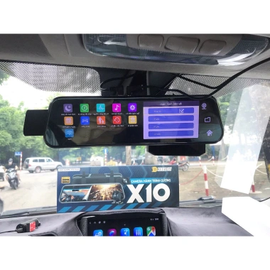 Camera hành trình ô tô X10 lắp gương chiếu hậu 10 inch, đa chế độ quan sát, kết nối điện thoại, BH 1 năm - 1.000.000đ