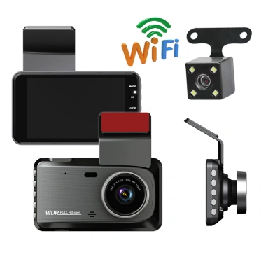 Camera hành trình ô tô X5 4 inch, ống kính kép HD 1.296P, WIFI, đồng bộ điện thoại - Giá 225k