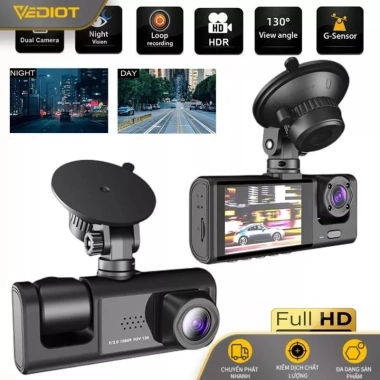 Camera hành trình ôtô WiFi 3 mắt, kép Full HD 1.080, quay trước, trong, sau - xem qua điện thoại, giá 650.000