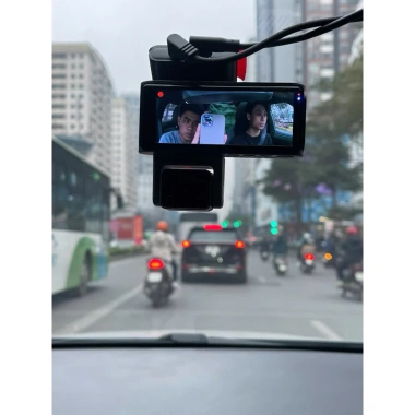 Camera hành trình S16 3 mắt hồng ngoại 2K ghi đêm, kết nối điện thoại, bảo hành 1 năm