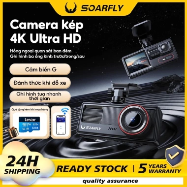 Camera hành trình SOARFLY 3 mắt 4K Full HD Wifi hồng ngoại taxi - Ghi hình tốc độ cao, siêu nét, chỉ 137.999₫