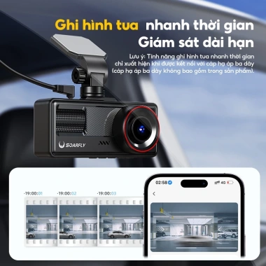Camera hành trình SOARFLY 3 mắt 4K Full HD Wifi hồng ngoại taxi - Ghi hình tốc độ cao, siêu nét, chỉ 137.999₫
