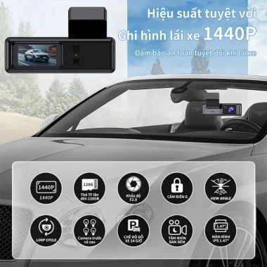 Camera hành trình Unisen U4U5 – 2K HD, tầm nhìn ban đêm rõ nét, trọng lực, 669k