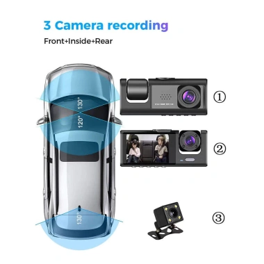 Camera hành trình xe máy 3H Độ bền lâu, ống kính góc rộng, đeo ngực - 220.233 VND