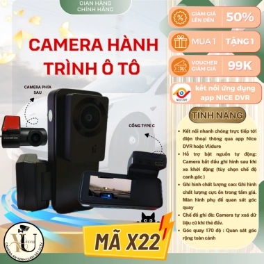 Camera hành trình xe máy ô tô K8/K9/X22 - Ghi hình siêu nét, màn hình 1 inch, giá 526.500đ