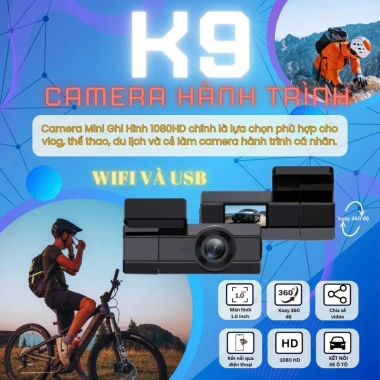 Camera hành trình xe máy ô tô K8/K9/X22 - Ghi hình siêu nét, màn hình 1 inch, giá 526.500đ