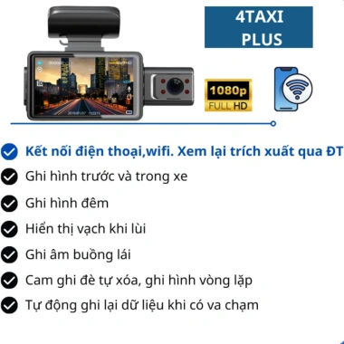 Camera hành trình XETABON 4Taxi 2 mắt, 4Taxi Pro 3 mắt FHD WIFI kết nối điện thoại 699.000₫