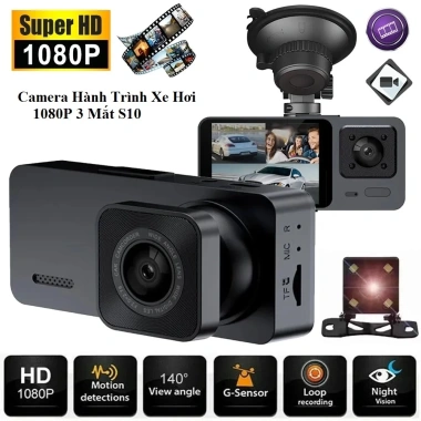 Camera Hành Trình Y6 A68 1.296P & 1.080P 3 Mắt S10 X004 4in – Giá 517.000₫