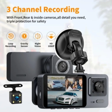Camera Hành Trình Y6 A68 1.296P & 1.080P 3 Mắt S10 X004 4in – Giá 517.000₫