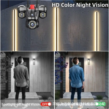 Camera HiEasy 46MP 4 mắt 4 khung hình - Wifi, Xoay 360, Chống nước, Giá 776k
