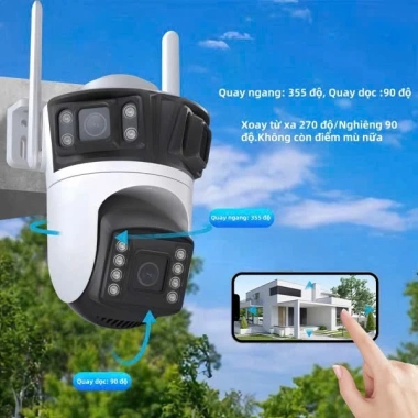 Camera KD153 Wifi 3 Mắt Quan Sát Xoay 360 Chế Độ Ban Đêm Âm Thanh 2 Chiều Đèn Flash Gọi Thoại Thực Tế Giá 820.000