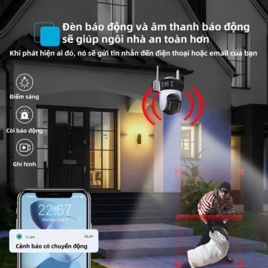 Camera KD153 Wifi 3 Mắt Quan Sát Xoay 360 Chế Độ Ban Đêm Âm Thanh 2 Chiều Đèn Flash Gọi Thoại Thực Tế Giá 820.000 5 Camera KD153 Wifi 3 Mắt Quan Sát Xoay 360 Chế Độ Ban Đêm Âm Thanh 2 Chiều Đèn Flash Gọi Thoại Thực Tế Giá 820.000 5