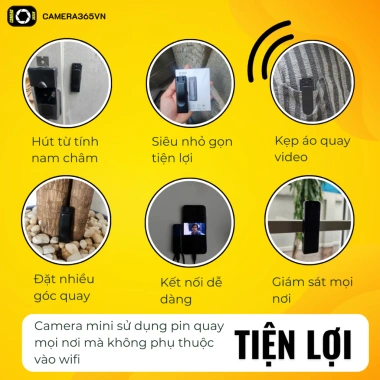 Camera không dây Full HD 1.080 - Quay mọi nơi, nhỏ gọn, ghi âm, giảm giá 21% 9