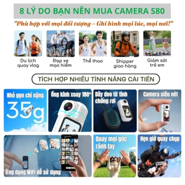 Camera Không Dây GoPro S70 2K - Ghi Hình Rõ Nét, Thiết Kế Nhỏ Gọn, Giá 790.000đ