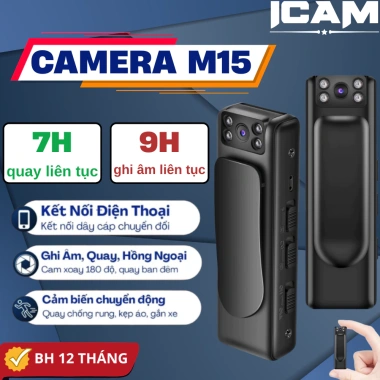 Camera không dây M15 - Quay đêm hồng ngoại, hút từ mạnh, góc rộng, chỉ 169k