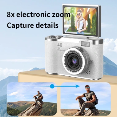 Camera kỹ thuật số RENEAR 48MP 4K CCD Zoom 8X, màn hình lật 180°, siêu gọn cho học sinh - Giá chỉ 460.900₫ 3