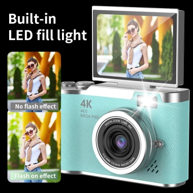 Camera kỹ thuật số RENEAR 48MP 4K CCD Zoom 8X, màn hình lật 180°, siêu gọn cho học sinh - Giá chỉ 460.900₫ 5