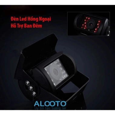 Camera lùi 12V/24V cho xe tải - LED hồng ngoại ban đêm, góc rộng, dây AV 12m - 250.000₫