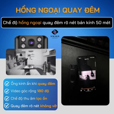 Camera mini Full HD 180° góc rộng giám sát trong nhà, video và ghi âm 2 trong 1, siêu nhỏ, giá chỉ 246.500₫ 5