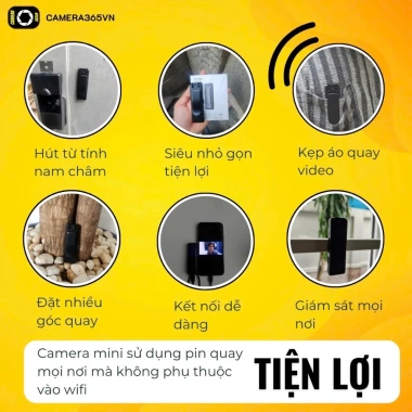 Camera mini không dây 1.080 Full HD – Ghi hình ổn định, hồng ngoại ban đêm, ghi âm chống ồn, kẹp áo – Giá chỉ 246.500₫ 3