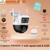 Camera ngoài trời Yoosee 2 mắt kép PTZ 8 LED quay 360°, siêu nét, góc rộng, màu ban đêm - 460.570₫
