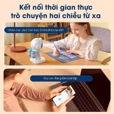 Camera Robot Baby WiFi iCam Mini 1.080P - Đàm thoại 2 chiều, xoay 360°, theo dõi bé