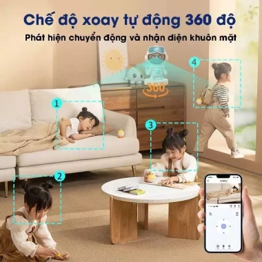 Camera Robot Baby WiFi iCam Mini 1.080P - Đàm thoại 2 chiều, xoay 360°, theo dõi bé