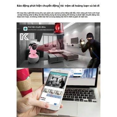 Camera Robot Wifi Phi Hành Gia KC106 - Giám sát 360°, Siêu nét, Âm thanh 2 chiều, Nút SOS - Giá chỉ 610.000₫