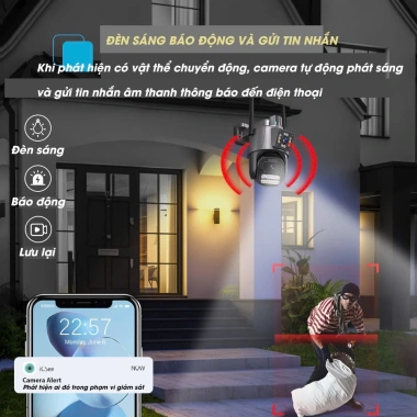 Camera Wifi KD145 Quan Sát 360, Ban Đêm, Âm Thanh 2 Chiều, Đèn Flash, Gọi Thoại Thực Tế - Giá 920.000đ