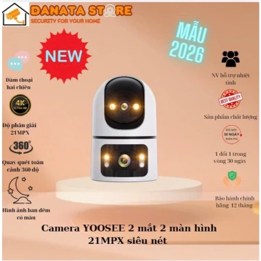 Camera WIFI YOOSEE 2 mắt 2 khung hình 40MP, bảo hành 24 tháng, giá giảm 342.070 VND