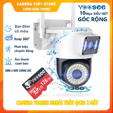 Camera YooSee Ngoại Trời Q42D 2 Mắt Xem 2 Góc Cùng Lúc, Góc Rộng, Giá 340k