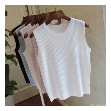 Camisole áo lụa nữ mùa hè sát nách, áo vest dáng ôm cổ tròn không tay, đa năng giảm cân, kích thước lớn, đáy mỏng 68k 6 Camisole áo lụa nữ mùa hè sát nách, áo vest dáng ôm cổ tròn không tay, đa năng giảm cân, kích thước lớn, đáy mỏng 68k 6