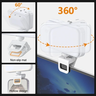 CAMOLO Selfie Light Đèn làm đẹp kẹp xoay 360 cho điện thoại, máy tính, video trực tiếp - Giá ưu đãi 170.000₫