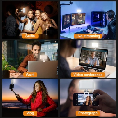 CAMOLO Selfie Light Đèn làm đẹp kẹp xoay 360 cho điện thoại, máy tính, video trực tiếp - Giá ưu đãi 170.000₫