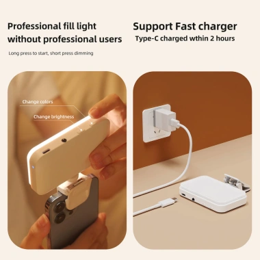 CAMOLO Selfie Light Đèn làm đẹp kẹp xoay 360 cho điện thoại, máy tính, video trực tiếp - Giá ưu đãi 170.000₫