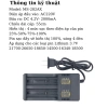 Camplos Bộ sạc pin 2 khe 21.700 18.650 26.650, 2.000mA, AC110-220V và USB 5V - Giá ưu đãi 117.000₫ 2