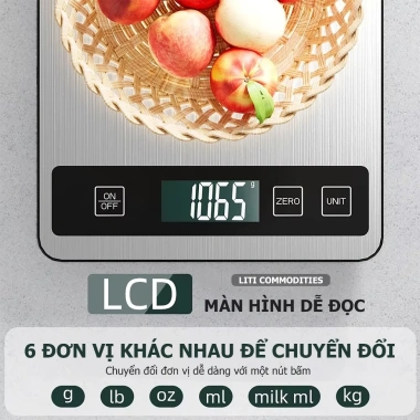 Cân bếp điện tử 15kg/1g inox chống nước, chức năng trừ bì - Giá chỉ 165.000 VND 2