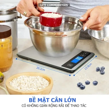 Cân bếp điện tử 15kg/1g inox chống nước, chức năng trừ bì - Giá chỉ 165.000 VND 4