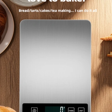 Cân bếp điện tử 15kg/1g inox chống nước, chức năng trừ bì, giá chỉ 165.000đ