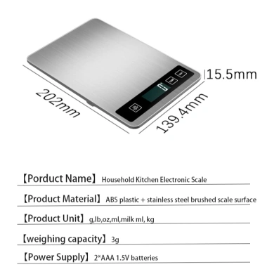 Cân bếp điện tử 15kg/1g inox chống nước, chức năng trừ bì, giá chỉ 165.000đ