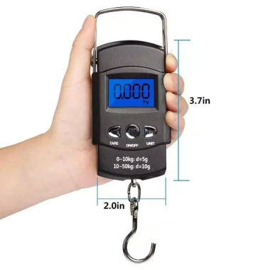 Cân cầm tay LCD 50kg/10g Di động, treo cá, băng đo 100cm - Giá chỉ 101.200₫ 2