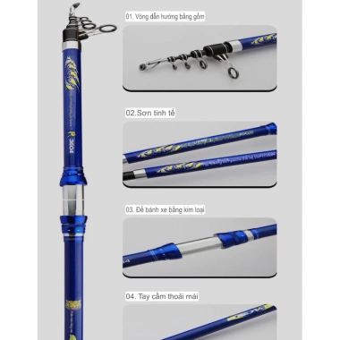 Cần câu camera, câu lục, câu 3 tiêu Apache King Anchor carbon cao cấp siêu cứng - Giá chỉ 1,199,000đ 4