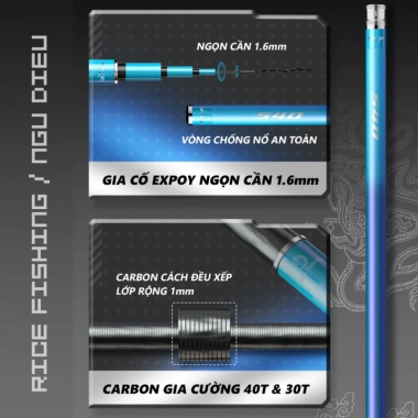 Cần câu đài săn hàng Fishing NGƯ ĐIẾU 6.500 - Carbon cao cấp CC-26, săn cá khủng