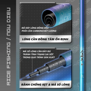 Cần câu đài săn hàng Fishing NGƯ ĐIẾU 6.500 - Carbon cao cấp CC-26, săn cá khủng 8 Cần câu đài săn hàng Fishing NGƯ ĐIẾU 6.500 - Carbon cao cấp CC-26, săn cá khủng 8